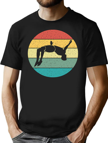 Retro Vintage Funny Cliff Jumping Jumper Jumpers T-Shirt for Men & Women, T-Shirts Graphic Tee - Black