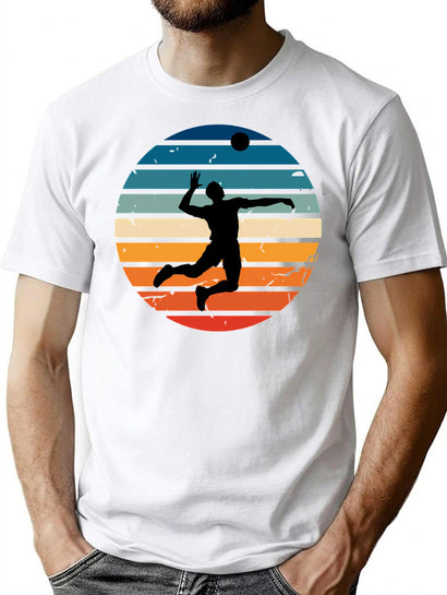 Retro Vintage Funny Volleyball For Men And Women Volleyball Player Gift Volleyball Dad Volleyball Momvolleyball Lovers T-Shirt for Men & Women, T-Shirts Graphic Tee - Black