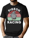Retro Vintage Pigeon Racing T-Shirt for Men & Women, T-Shirts Graphic Tee - Black