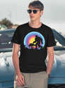 Retro Vintage Sunset Bigfoot Silhouette Sun Believe T-Shirt for Men & Women, T-Shirts Graphic Tee - Navy
