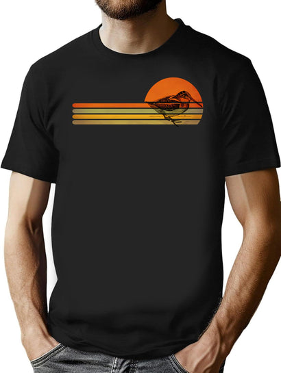 Retro Vintage Woodcock T-Shirt for Men & Women, T-Shirts Graphic Tee - Black