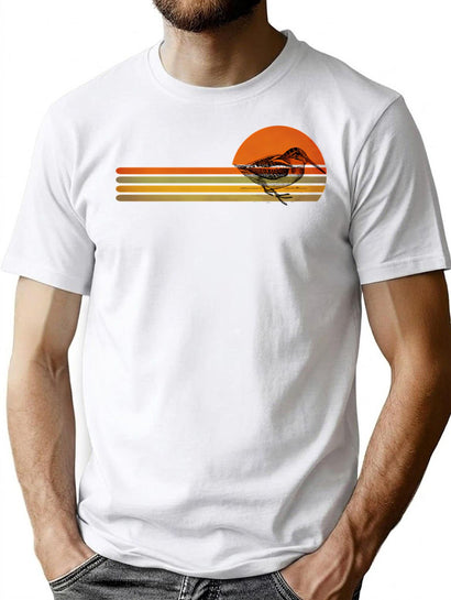 Retro Vintage Woodcock T-Shirt for Men & Women, T-Shirts Graphic Tee - Black