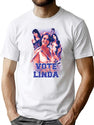 Retro Vote For Linda Bootleg Graphic T-Shirt - White