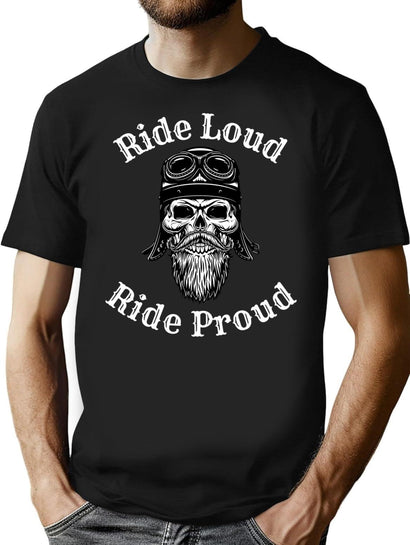 Ride Loud Ride Proud T-Shirt for Men & Women, T-Shirts Graphic Tee - Black