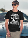 Riding A Recumbent Is The Answer Funny Recumbent Bike (1) T-Shirt for Men & Women, T-Shirts Graphic Tee - Navy