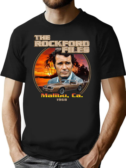 Rockford Files Worn Out Circle Dks T-Shirt for Men & Women, T-Shirts Graphic Tee - Black
