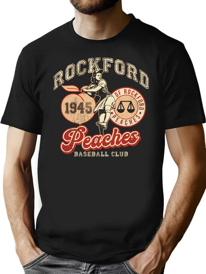 Rockford Peaches Dks T-Shirt for Men & Women, T-Shirts Graphic Tee - Black