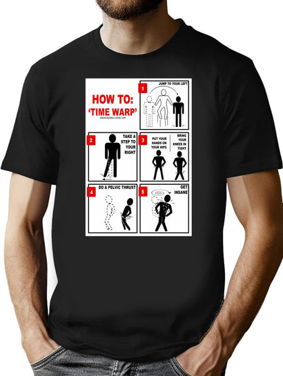 Rocky Horror Picture Show Time Warp T-Shirt for Men & Women, T-Shirts Graphic Tee - Black