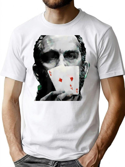 Rounders Movie Classic Movie Poker Pocket Aces Premium Heavyweight Cotton T-Shirt - Black