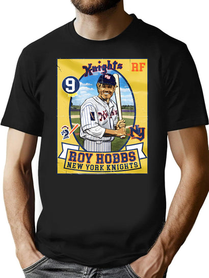 Roy Hobbs Trading Card T-Shirt for Men & Women, T-Shirts Graphic Tee - Black