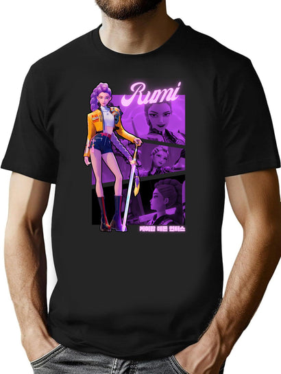 Rumi - K-Pop Demon Hunters T-Shirt for Men & Women, T-Shirts Graphic Tee - Black