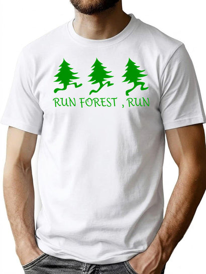 Run Forest Run T-Shirt for Men & Women, T-Shirts Graphic Tee - Black
