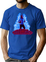 Runuppercy Bluered Bootleg Graphic T-Shirt - Blue