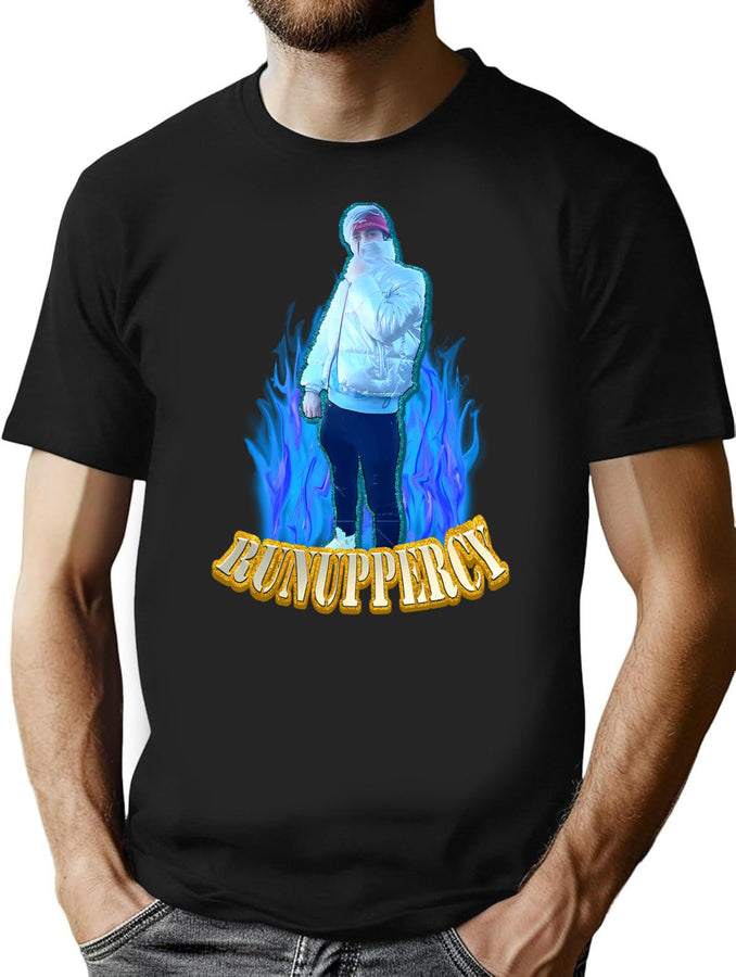 Runuppercy Bootleg Graphic T-Shirt - Black