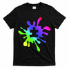 Autism Rainbow Puzzle Splatter  T-Shirt