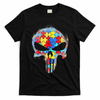 Skull Autism Awareness Tee Mom Dad Autism T-Shirt