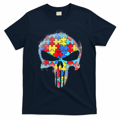 Skull Autism Awareness Tee Mom Dad Autism T-Shirt