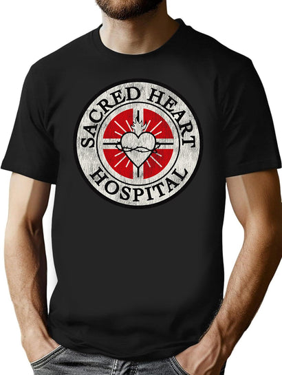 Sacred Heart Hospital Logo Scrubs Worn T-Shirt for Men & Women, T-Shirts Graphic Tee - Black