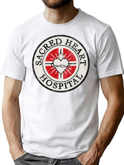 Sacred Heart Hospital Logo Scrubs Worn T-Shirt for Men & Women, T-Shirts Graphic Tee - Black
