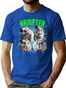 Sad Hamster With Big Eyes Bootleg Graphic T-Shirt - Blue