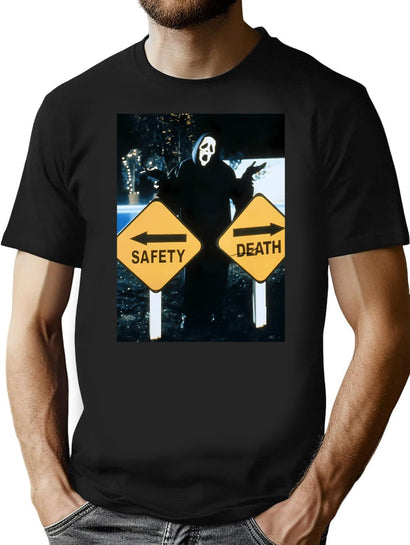 Safety Or Death T-Shirt for Men & Women, T-Shirts Graphic Tee - Black