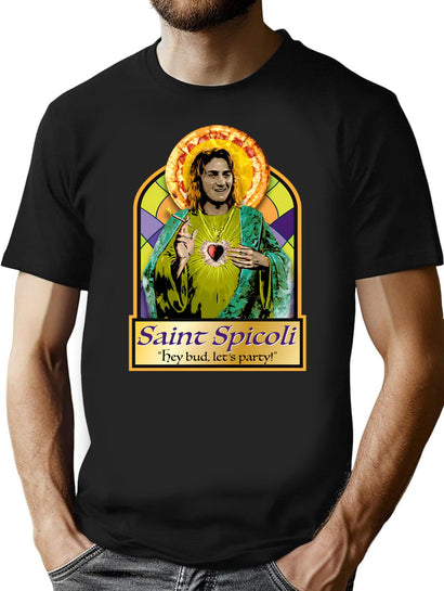 Saint Spicoli T-Shirt for Men & Women, T-Shirts Graphic Tee - Black