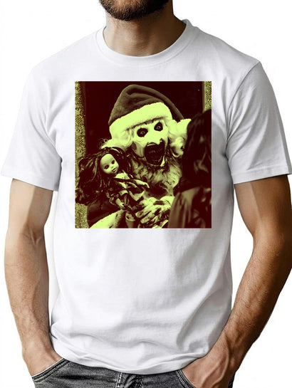 Santa Art T-Shirt for Men & Women, T-Shirts Graphic Tee - Black
