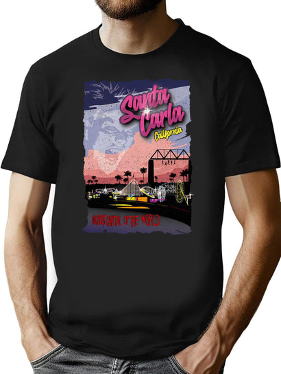 Santa Carla Broadwalk T-Shirt for Men & Women, T-Shirts Graphic Tee - Black