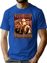 Santa Claus Is Detective Crashmore - 90'S Bootleg Design Bootleg Graphic T-Shirt - Blue