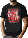 Santa Claus Old Skool Hip Hop Style Bootleg Graphic T-Shirt - Black