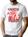 Santa Claus Old Skool Hip Hop Style Bootleg Graphic T-Shirt - White