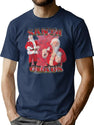 Santa Claus Old Skool Hip Hop Style Bootleg Graphic T-Shirt - Navy