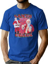 Santa Claus Old Skool Hip Hop Style Bootleg Graphic T-Shirt - Blue