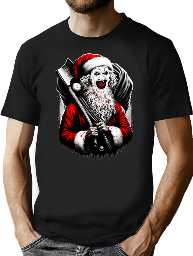 Santa X Art The Clown T-Shirt for Men & Women, T-Shirts Graphic Tee - Black