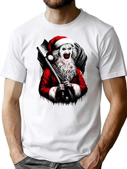 Santa X Art The Clown T-Shirt for Men & Women, T-Shirts Graphic Tee - Black
