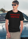 Santas Snitch Funny Christmas Phrase - Red T-Shirt for Men & Women, T-Shirts Graphic Tee - Navy