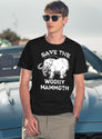 Save The Woolly Mammoth-Funny Elephant-Vintage Animal T-Shirt for Men & Women, T-Shirts Graphic Tee - Navy