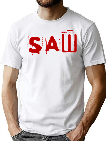 Saw Movie Logo Horror T-Shirt for Men & Women, T-Shirts Graphic Tee - Black