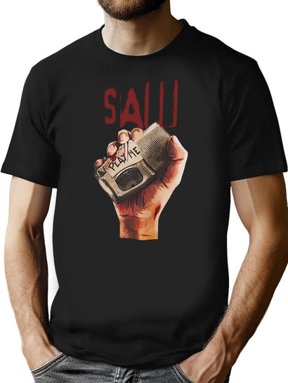 Saw Movie Soft T-Shirt for Men & Women, T-Shirts Graphic Tee - Black