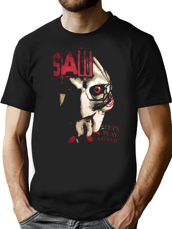 Saw X Horror Movie Lets Play A Game T-Shirt for Men & Women, T-Shirts Graphic Tee - Black
