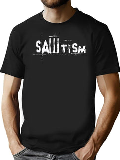 Sawtism Saw Movie Autism T-Shirt for Men & Women, T-Shirts Graphic Tee - Black