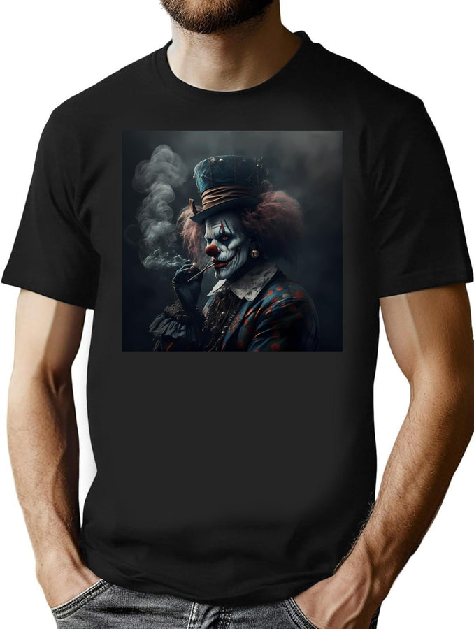 Scary Clown Art Creepy Clown T-Shirt for Men & Women, T-Shirts Graphic Tee - Black