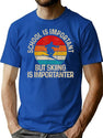 School Is Important But Skiing Is Importanter Ski Funny T-Shirt for Men & Women, T-Shirts Graphic Tee - Blue