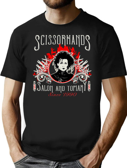 Scissorhands Salon And Topiary T-Shirt for Men & Women, T-Shirts Graphic Tee - Black