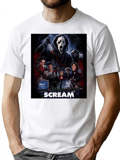 Scream Horror Movie Artwork Poster Classic T-Shirt for Men & Women, T-Shirts Graphic Tee - Black