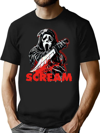 Scream Movie T-Shirt for Men & Women, T-Shirts Graphic Tee - Black