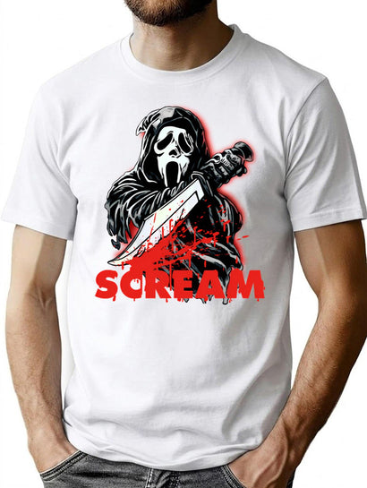 Scream Movie T-Shirt for Men & Women, T-Shirts Graphic Tee - Black