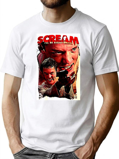 Scream Stu Picture Art T-Shirt for Men & Women, T-Shirts Graphic Tee - Black