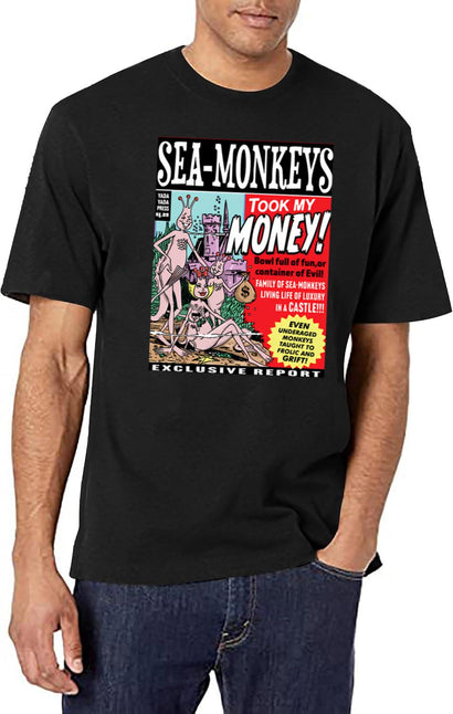 Sea-Monkey Exclusive T-Shirt for Men & Women, T-Shirts Graphic Tee - Black