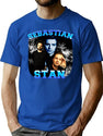 Sebastian Stand Bootleg Graphic T-Shirt - Blue